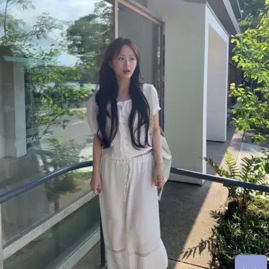 [BUNJANG] Oini Lace Detail Blouse and Skirt Set Ivory / 오이니 hisa 세트 판매합니당