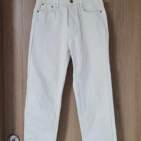 [BUNJANG] Women's Ivory Denim Pants - 26 Inch / 여성 아이보리 데님 팬츠 바지 26인치