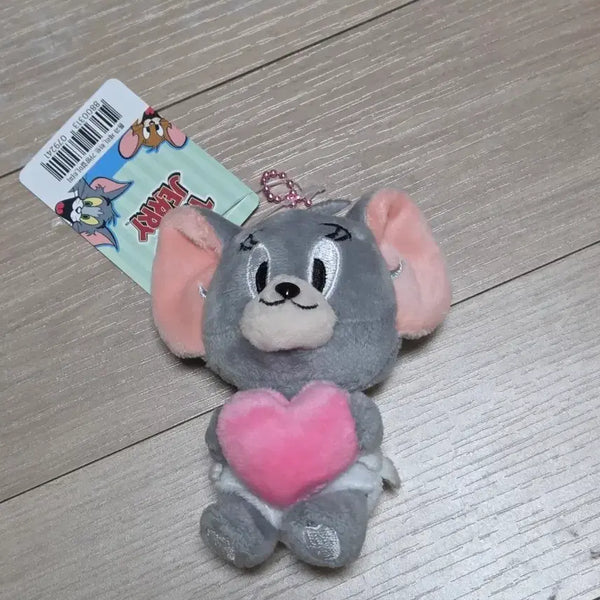 [BUNJANG] Tom and Jerry Tuffy Heart Plush Keychain / 톰과제리 터피 하트 인형 키링