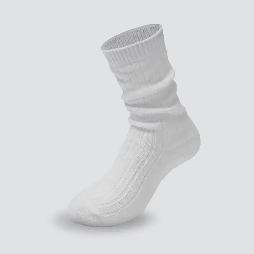 [BUNJANG] MUSINSA Low Gauge Crew Socks_White Black / [무신사] 로우 게이지 크루 삭스_화이트 블랙