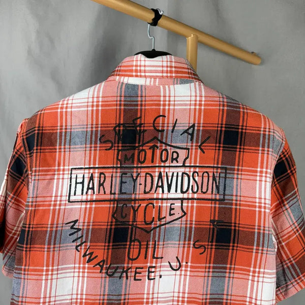 [BUNJANG] M Vintage Harley-Davidson Checkered Shirt / M ) 매장판 할리데이비슨 빈티지 체크 셔츠