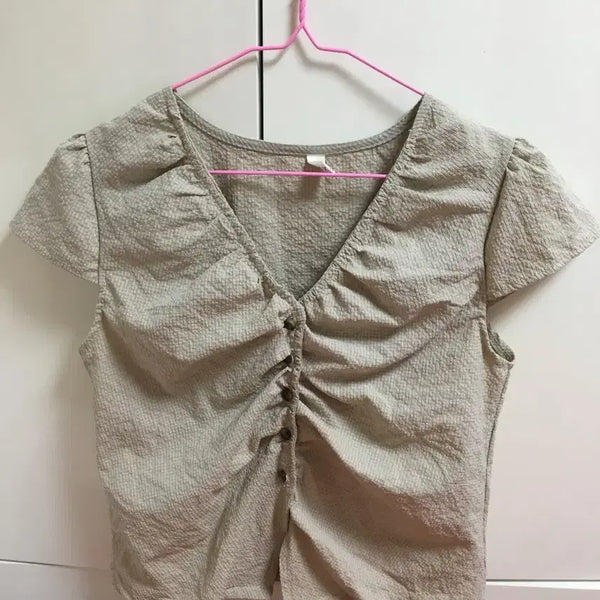 [BUNJANG] Binaryone Shirring Blouse / 바이너리원 셔링 블라우스