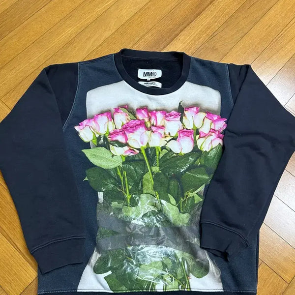 [BUNJANG] MM6 Maison Margiela Rose Print Sweatshirt / MM6 메종 마르지엘라 로즈 프린트 맨투맨 백화점판 정품