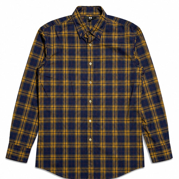 [BUNJANG] Uniqlo Navy Mustard Check Shirt (Size M) / JPN 일본 빈티지 y2k 모리걸 유니클로 네이비 머스타드 체크 셔츠