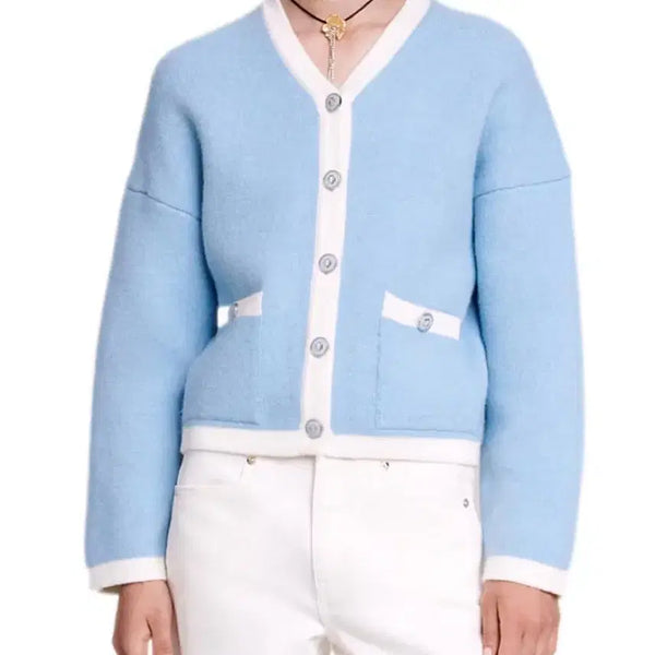 [BUNJANG] Maje Colorblock Trim Cardigan Size 2 / 마쥬 배색 트리밍 가디건 사이즈2
