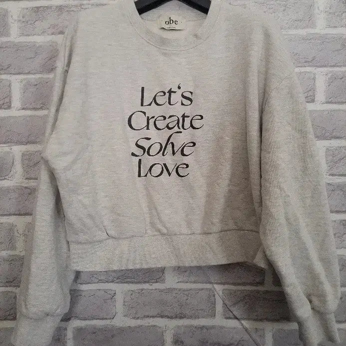 [BUNJANG] Obe Lettering Cropped Sweatshirt / obe 레터링 크롭 맨투맨티셔츠/알뜰한여우