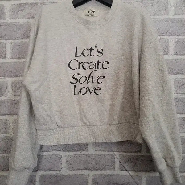 [BUNJANG] Obe Lettering Cropped Sweatshirt / obe 레터링 크롭 맨투맨티셔츠/알뜰한여우