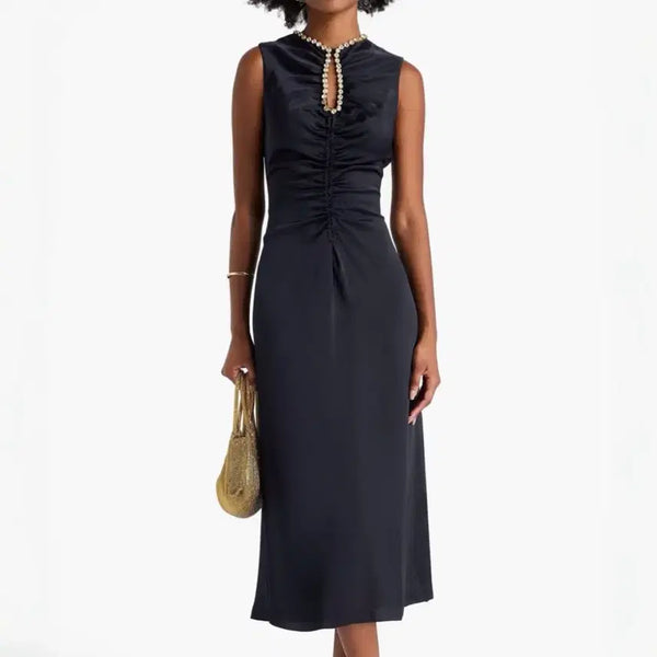 [BUNJANG] Sandro Black Shirring Long Dress / (새상품) 산드로 블랙 셔링 롱 원피스