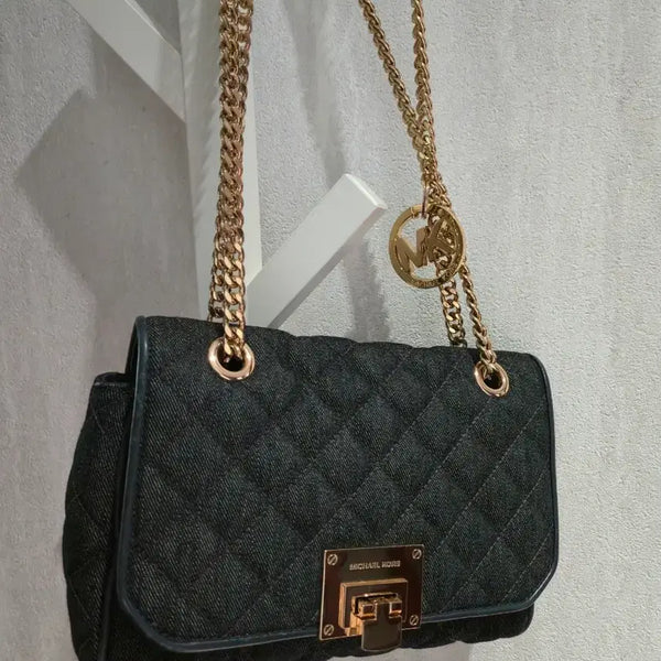 [BUNJANG] Michael Kors Denim Quilted Chain Bag / 마이클코어스 데님 퀼팅 체인백