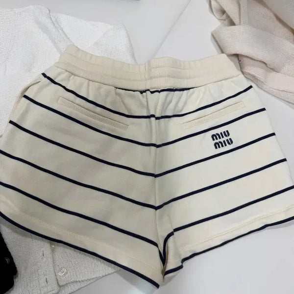[BUNJANG] Miu Miu Striped Cotton Shorts / 미우미우 반바지