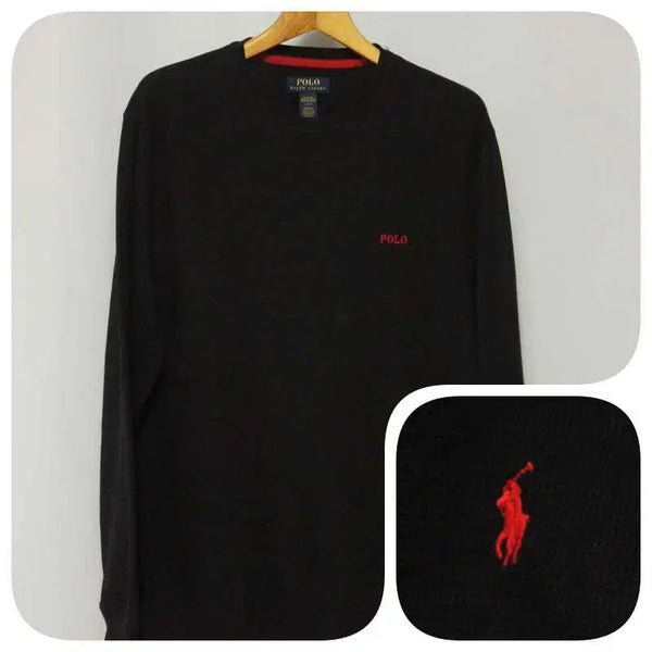 [BUNJANG] Polo Ralph Lauren Waffle Crewneck T-Shirt Men's 100 Black / 폴로랄프로렌 와플 라운드 티셔츠 남성100