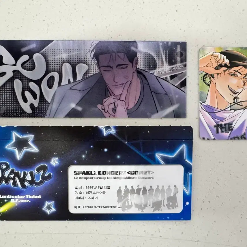[BUNJANG] Sisyphus The Myth (The Wandering Children) Sparkles Pop-up Lenticular Ticket & Photocard Set / 시시포스의 개들 레진 스파클즈 팝업 렌티큘러 티켓 컬포 구원 진우