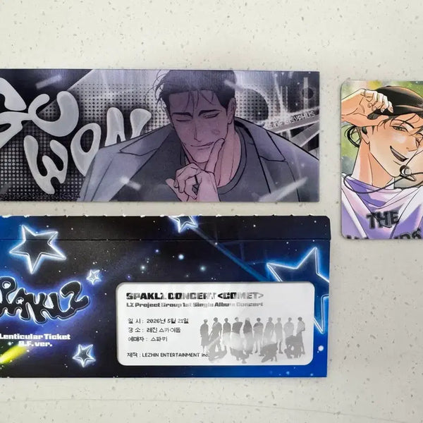 [BUNJANG] Sisyphus The Myth (The Wandering Children) Sparkles Pop-up Lenticular Ticket & Photocard Set / 시시포스의 개들 레진 스파클즈 팝업 렌티큘러 티켓 컬포 구원 진우
