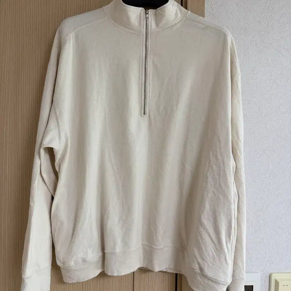 [BUNJANG] Blurhms Co/Silk Nep Half-Zip Shirt Ivory Size 3 / 블럼스 Blurhms Co/Silk Nep Harf-Zip Shirt 3