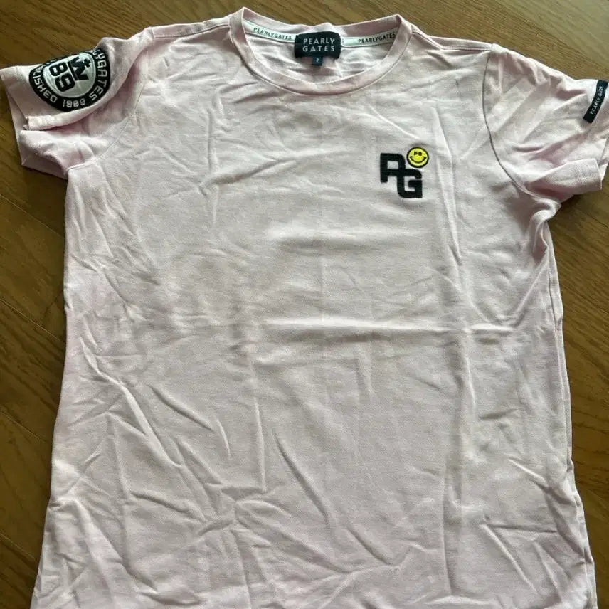 [BUNJANG] Parigates Pink Short Sleeve T-Shirt Size 2 / 파리게이츠 분홍 반팔 (2 사이즈)
