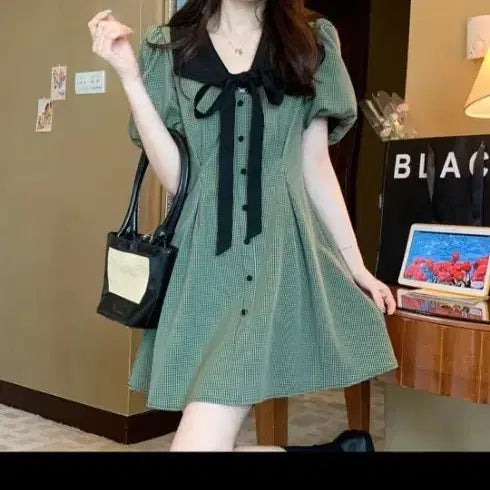[BUNJANG] Sky Blue Short Sleeve Dress / 하늘색 반팔원피스새거