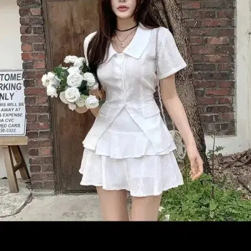 [BUNJANG] Two-Piece Set White Dress Set / 투피스새거