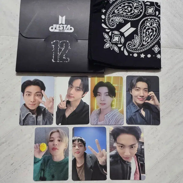 [BUNJANG] BTS 2025 Festa ARMY Zone Bandana Photocard Set / BTS 방탄 2025 페스타 아미존 반다나 포카 양도 방탄소년단 아리랑