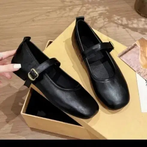 [BUNJANG] Black Mary Jane Flat Shoes / 블랙 메리제인 플랫 슈즈 225-230