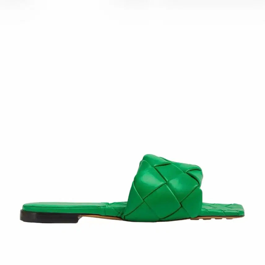 [BUNJANG] Bottega Veneta Lido Flat Sandals Grass Green / 보테가베네타 리도 플랫 샌들 그래스 그린초록색 슬리퍼신발슈즈