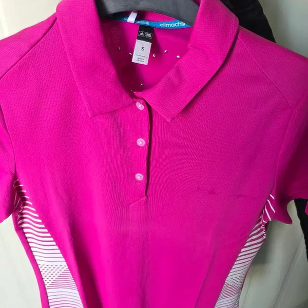 [BUNJANG] Adidas Golf Women's Performance Pique Polo Shirt - Pink, Size S / 아디다스골프 여성 카라티  핑크 S