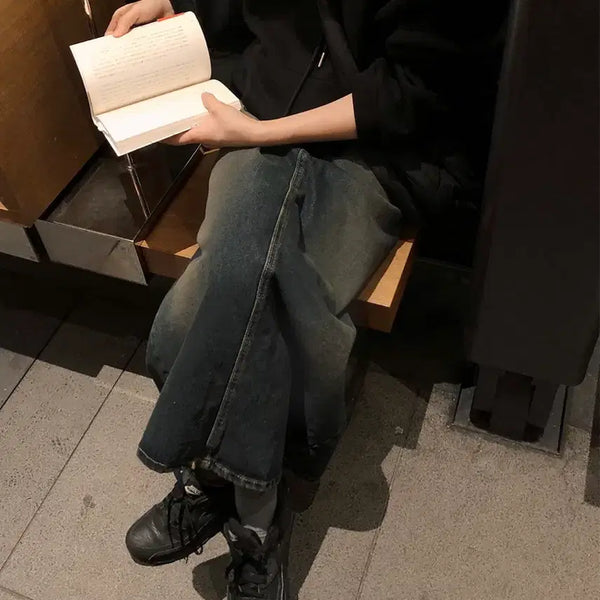 [BUNJANG] Slowand Vintaged Washed Denim Long Skirt (Dark Indigo, S) / [옷장정리]슬로우앤드 뮤트워싱 빈티지 데님롱스커트 진청 S