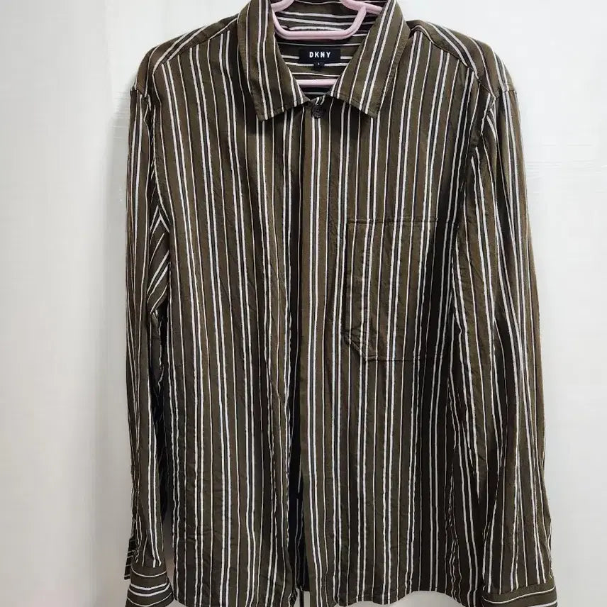 [BUNJANG] DKNY Striped Long-Sleeve Shirt / DKNY 스트라이프 긴팔 셔츠