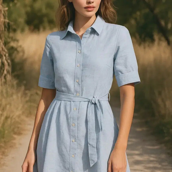 [BUNJANG] Tommy Hilfiger 100% Linen Shirt Dress Blue / 타미힐피거 린넨100% 셔츠원피스 90 블루