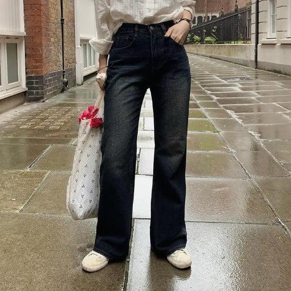 [BUNJANG] Slowand Ourmute Semi-Bootcut Denim Pants Dark Indigo XS / [옷장정리]슬로우앤드 아워뮤트 세미부츠컷 데님팬츠 다크진청 XS
