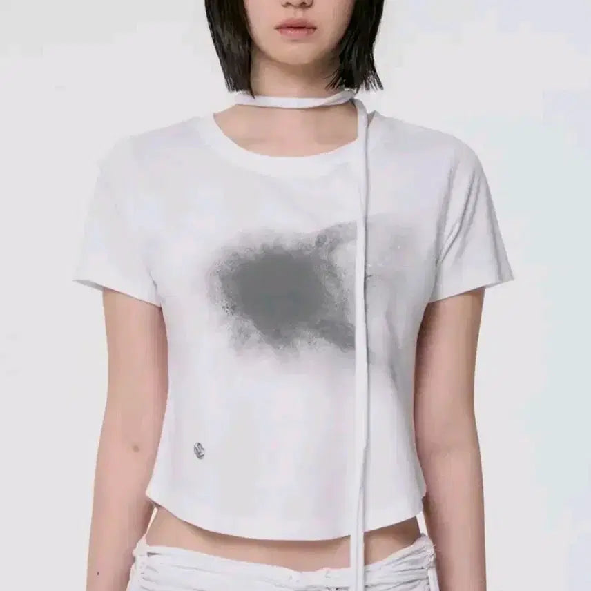 [BUNJANG] Flareup Vanish Tie Scarf Short Sleeve T-Shirt / 플레어업 Vanish Tie Scarf 반팔 티셔츠