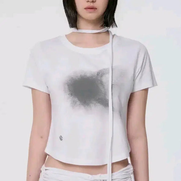 [BUNJANG] Flareup Vanish Tie Scarf Short Sleeve T-Shirt / 플레어업 Vanish Tie Scarf 반팔 티셔츠