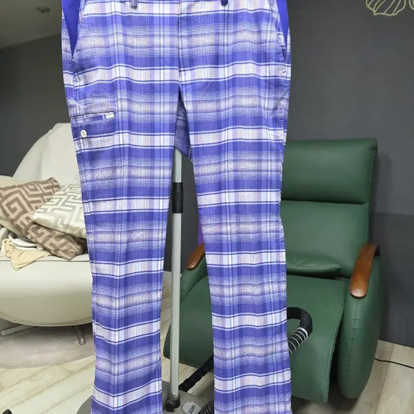[BUNJANG] Adidas Purple Check Golf Pants (Men's) / 아디다스 퍼플 체크 골프 남성 바지