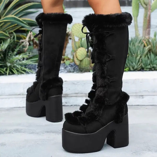 [BUNJANG] Platform Chunky Heel Cosplay Boots / 로리타 지뢰계 통굽 구두 코스프레 스탠딩화
