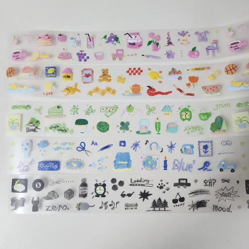 [BUNJANG] Glen PET Washi Tape Kiss Cut Set / 글렌 pet 마테  키스컷
