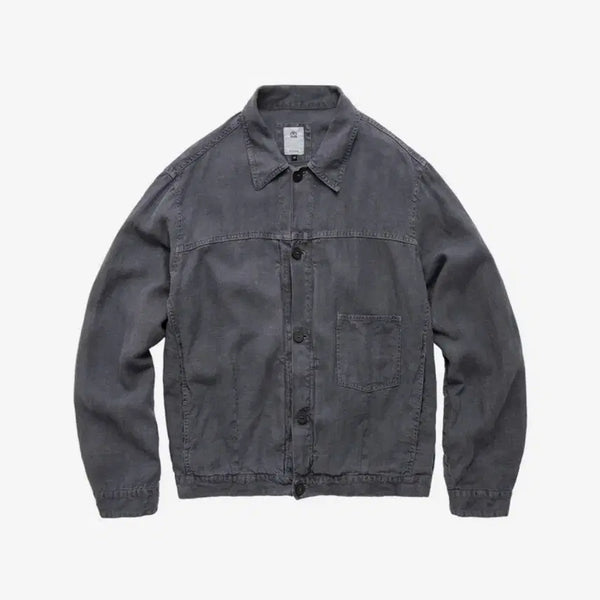[BUNJANG] Polytelur Linen Trucker Jacket Blue / (4)폴리테루 린넨 트러커 자켓 블루