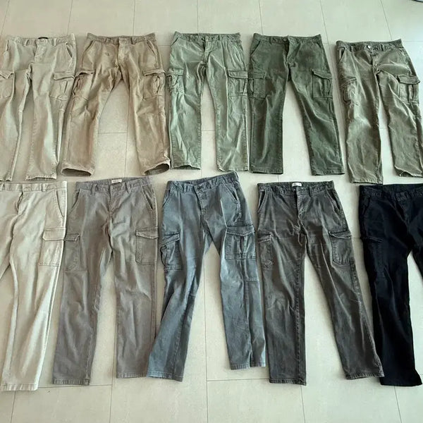 [BUNJANG] Bundle Set of 10 Cargo Pants / 카고 바지 10벌 일괄   Size 28~30