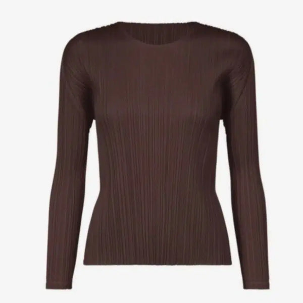 [BUNJANG] Pleats Please Top - Dark Brown (Size 3) with Pleats Pants / (3 )플리츠 플리즈 탑 (덤 플리츠 팬츠)