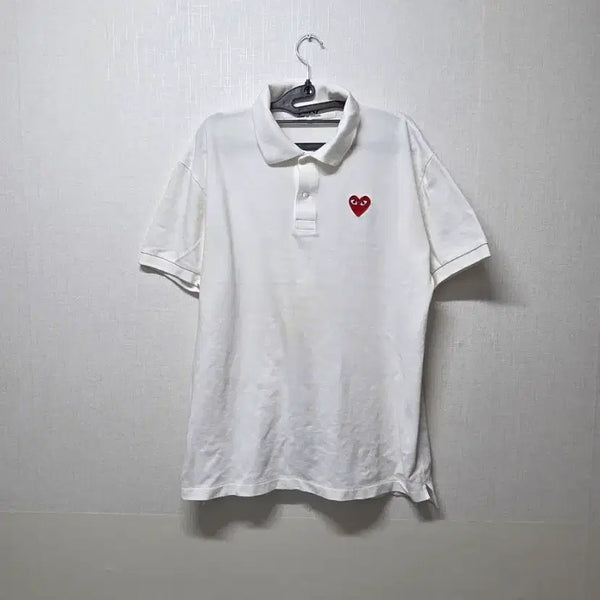 [BUNJANG] Comme des Garçons Play Cotton Pique Polo Shirt Red Heart Logo 2XL / 꼼데가르송 플레이 카라티 2XL (택포)