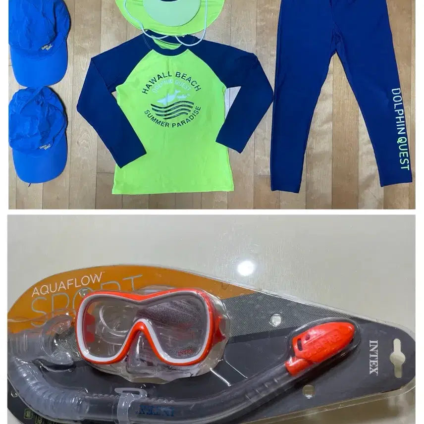 [BUNJANG] Toddler Kids Swimsuit & Snorkel Set / 유아 어린이 수영복 & 스노클링
