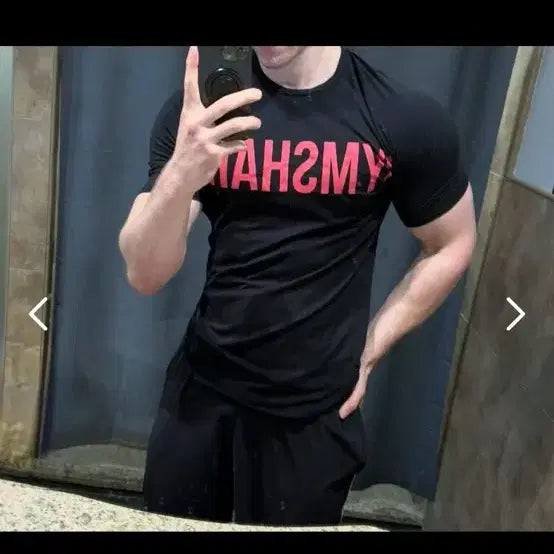 [BUNJANG] Gymshark Black Short Sleeve T-Shirt / 짐샤크 블랙 반팔 티셔츠