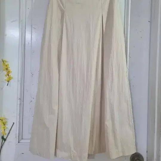 [BUNJANG] Premium Cotton Long Skirt with Side Zipper and Elastic Waistband / 봄. 여름 안감있는. 옆지퍼. 밴딩 고급스러운 바스락 면롱스커트.