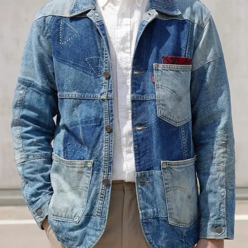 [BUNJANG] Levi's Reconstructed 'Boro-Sashiko' Artisanal Denim Jacket / [ONLY ONE] 리바이스 아카이브 보로 사시코 리컨스트럭션 데님 자켓