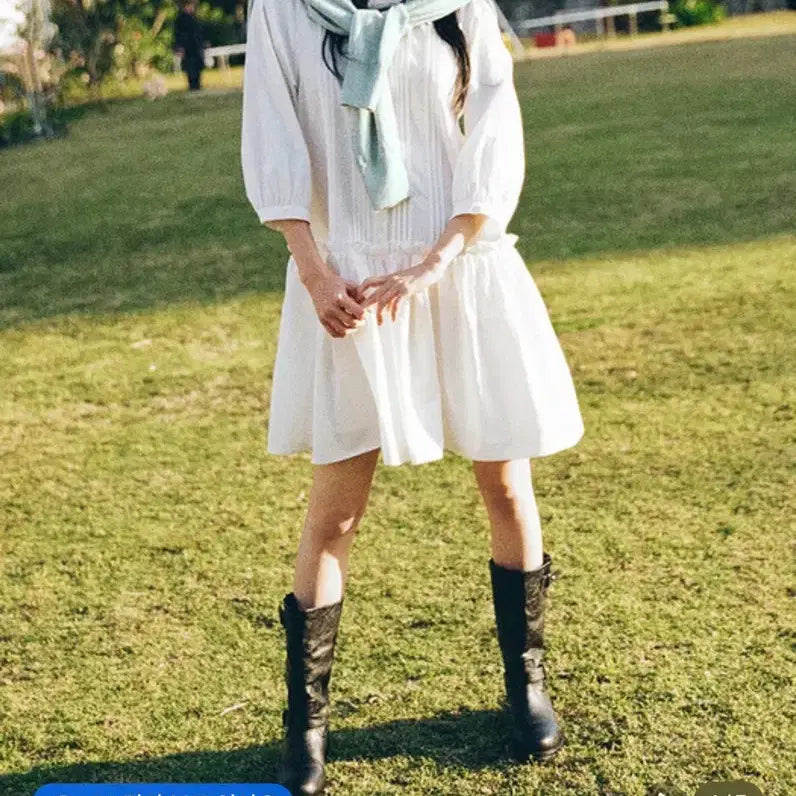 [BUNJANG] Mango Many Please Heidi Cotton Midi Dress White / 망고매니플리즈 하이디 코튼 원피스 화이트