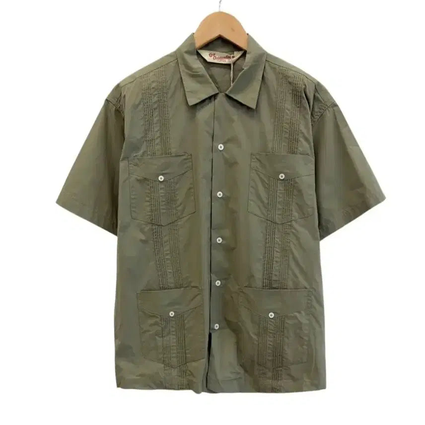 [BUNJANG] Outstanding Khaki Cuban Short Sleeve Shirt / 아웃스탠딩 쿠바셔츠 카키