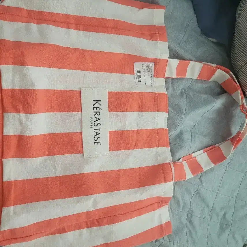 [BUNJANG] Kerastase Striped Canvas Tote Bag / 케라스타즈 스트라이프 캔버스 토트백