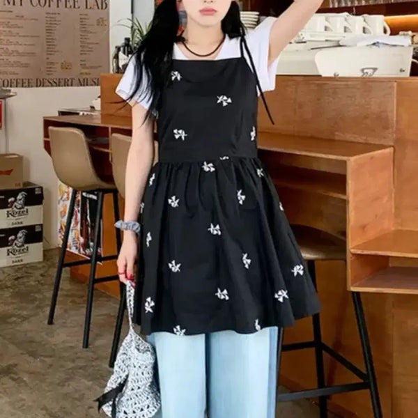[BUNJANG] Floral Embroidery Flare Dress / 플라워 자수 플레어 원피스