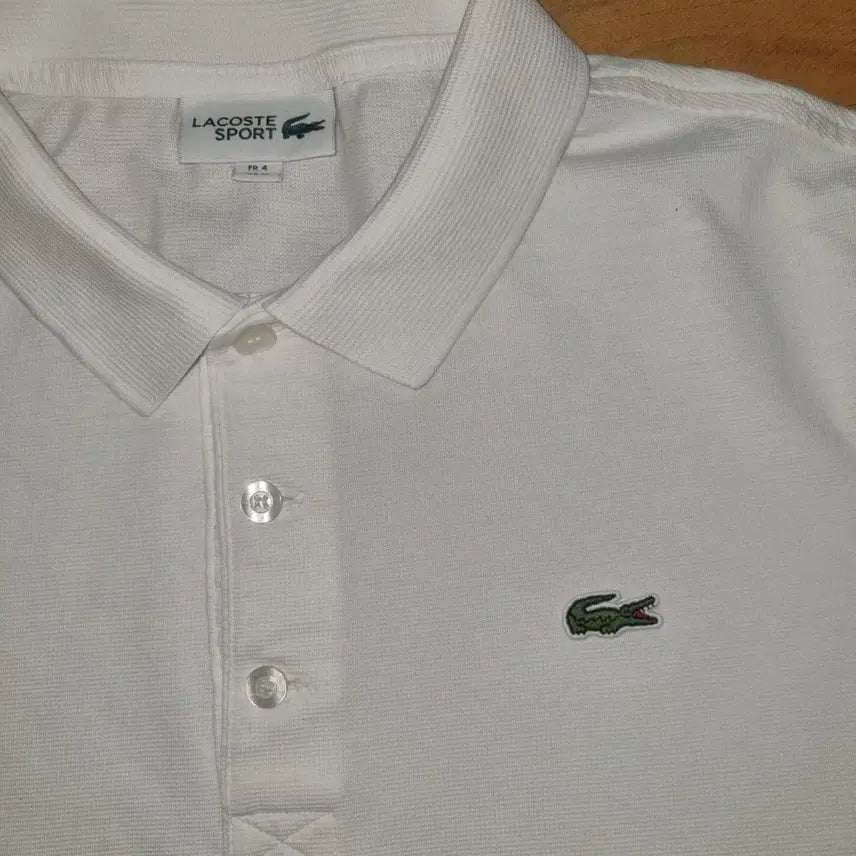 [BUNJANG] Lacoste Sport White Functional Polo T-Shirt / 100)라코스테스포츠/화이트기능성 칼라티
