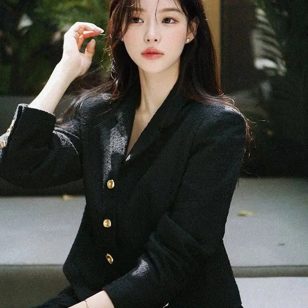 [BUNJANG] MilkCocoa Classic Black Tweed Jacket / 밀크코코아 클래식 블랙 트위드 자켓
