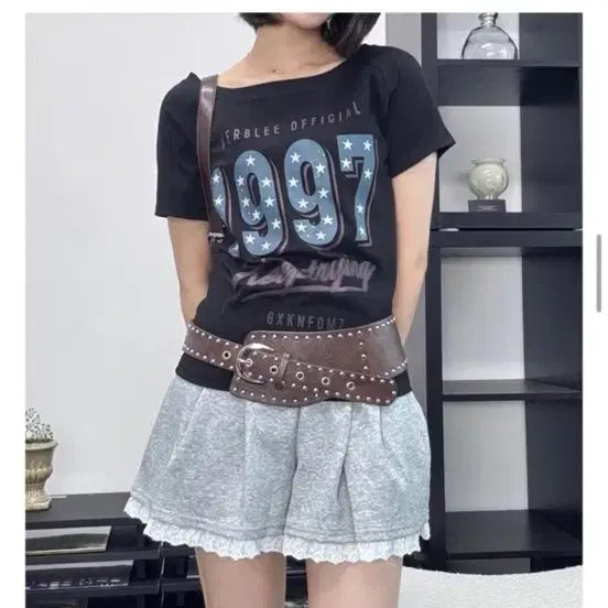 [BUNJANG] Pohouse Stary Off Boxy T-Shirt / 포하우스 스타리 오프 반팔