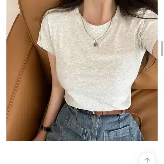 [BUNJANG] Cropped Spandex Cotton T-Shirt / 크롭스판면티